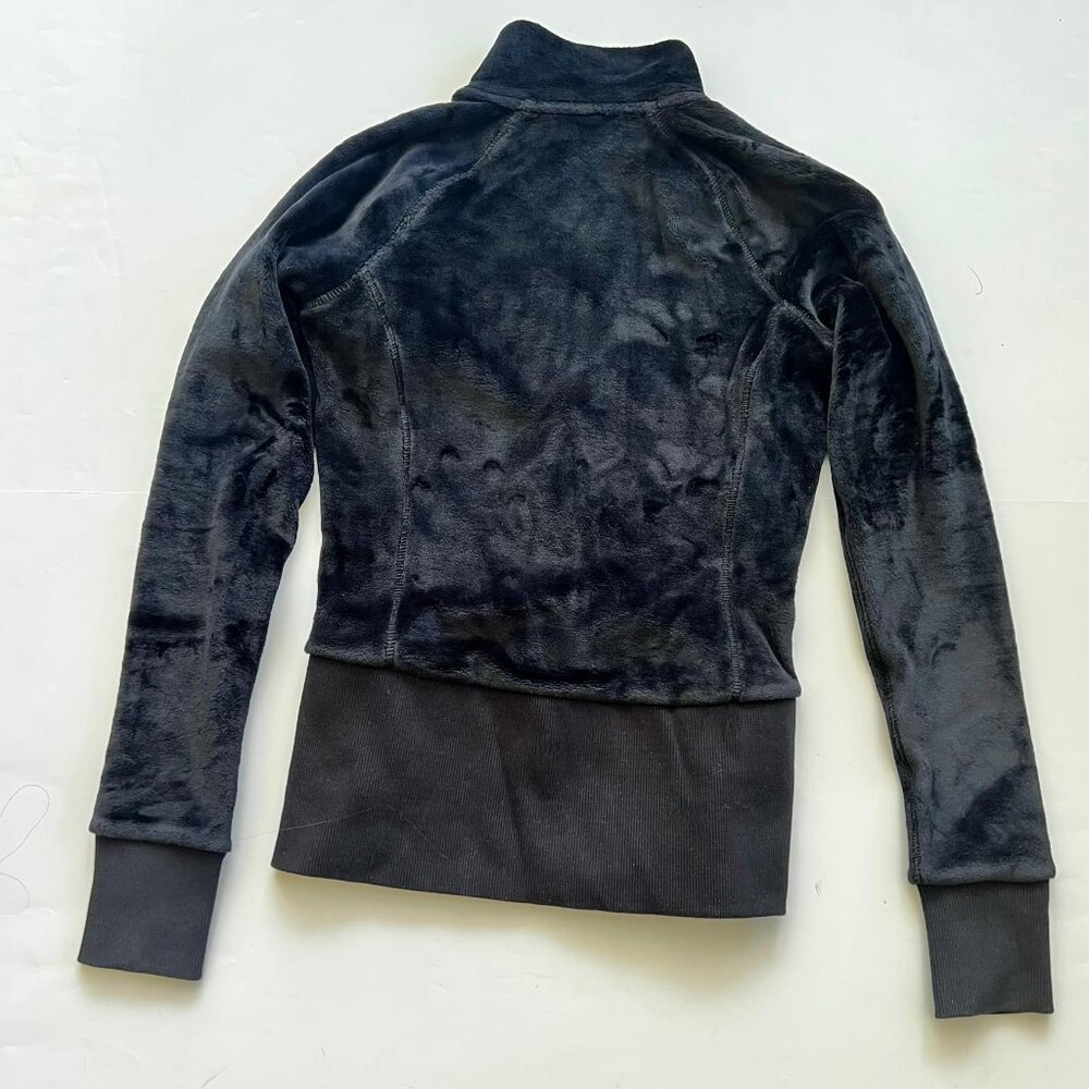 Athleta Velour Full Zip Jacket Color Black Size XS - Picture 2 of 4